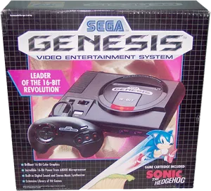 Sega Genesis Console Box Art PNG Image