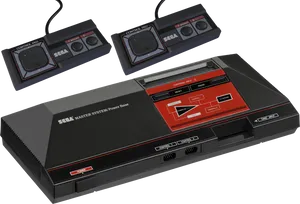 Sega Master System Consoleand Controllers PNG Image