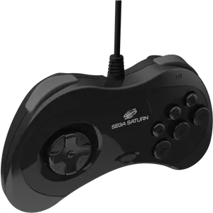 Sega Saturn Controller Black PNG Image