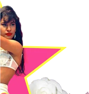 Selena Quintanilla Iconic Pose PNG Image