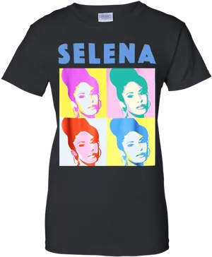 Selena Quintanilla Pop Art Tshirt Design PNG Image