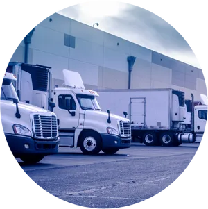 Semi Trucks Parkedat Distribution Center PNG Image