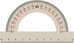 Semicircular Protractor Measurement Tool PNG Image