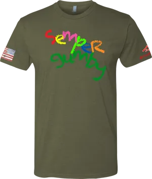 Semper Gumby T Shirtwith American Flag PNG Image