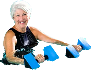 Senior Woman Aqua Aerobics Fitness PNG Image