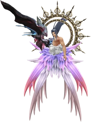 Sephiroth Final Fantasy Floral Fusion PNG Image