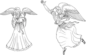 Serene Angels Illustration PNG Image