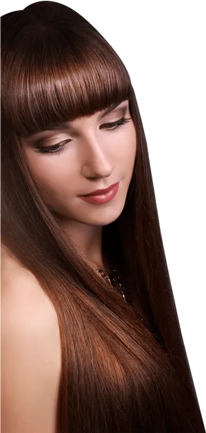 Serene Beauty Portrait PNG Image