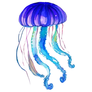 Serene Moon Jelly Watercolor Png 37 PNG Image