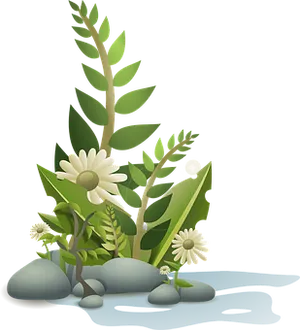 Serene Nature Vector Illustration PNG Image