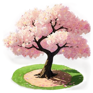 Serene Sakura Tree Garden Png Imv72 PNG Image