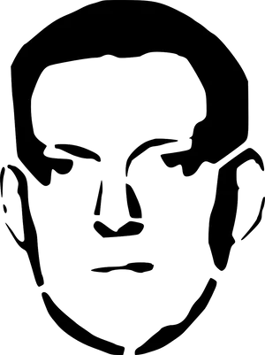 Serious Face Meme Outline PNG Image