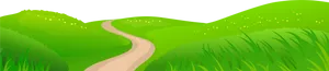 Serpentine Path Through Green Meadow PNG Image