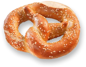 Sesame Seed Pretzel Top View.png PNG Image