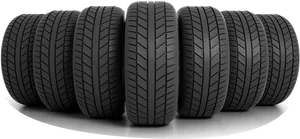 Setof Five Car Tyres PNG Image