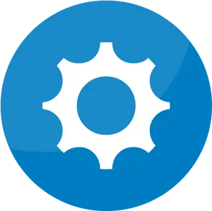 Settings Gear Icon Blue Background PNG Image