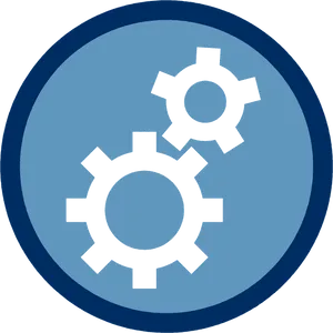 Settings Gear Icon Blue Background PNG Image