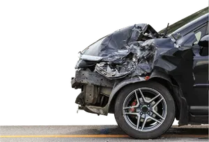 Severe Car Damage After Collision.png PNG Image