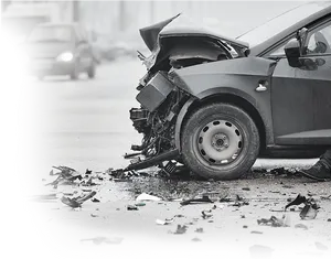 Severe Vehicle Collision Damage PNG Image