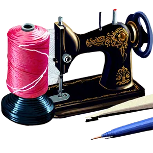 Sewing Machine With Fabric Png Fmb44 PNG Image