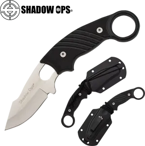 Shadow Ops Karambit Knifewith Sheath PNG Image