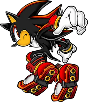 Shadow The Hedgehog Action Pose PNG Image