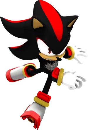 Shadow The Hedgehog Character Pose PNG Image