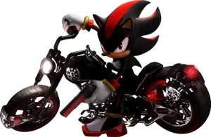 Shadow The Hedgehog On Motorcycle PNG Image