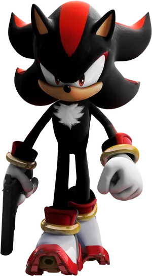 Shadow The Hedgehog Standing Pose PNG Image