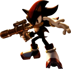 Shadow The Hedgehog With Gun PNG Image