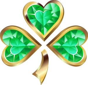 Shamrock Gemstone Design PNG Image