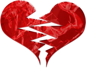 Shattered Red Heart PNG Image