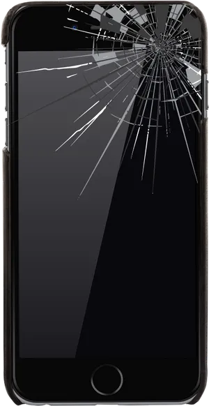 Shattered Smartphone Screen PNG Image