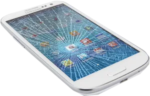 Shattered Smartphone Screen PNG Image