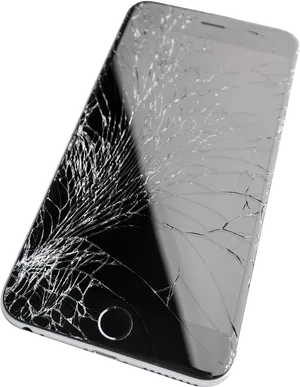 Shattered Smartphone Screen PNG Image