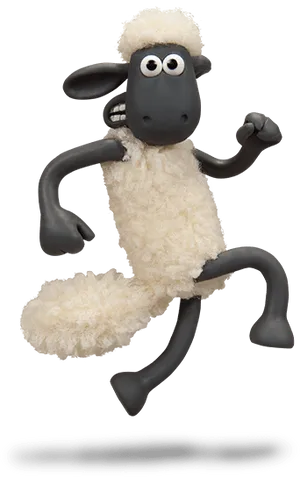 Shaunthe Sheep Running Pose PNG Image