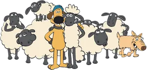 Shaunthe Sheepand Friends PNG Image