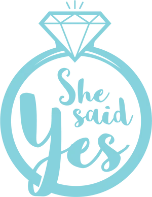 She Said Yes Engagement Ring PNG Image