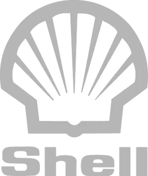 Shell Logo Grayscale PNG Image