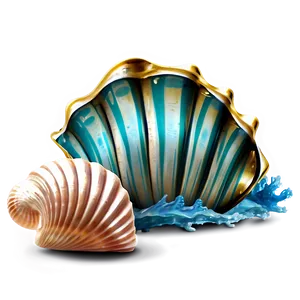 Shells With Sea Waves Png Qkm93 PNG Image