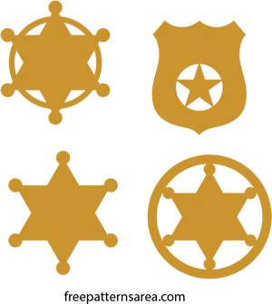 Sheriff Badges Vector Designs PNG Image