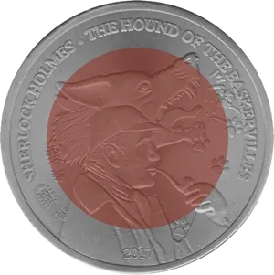 Sherlock Holmes Hound Baskervilles Coin PNG Image