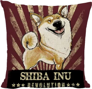 Shiba Inu Revolution Pillow PNG Image