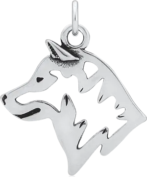 Shiba Inu Silhouette Pendant PNG Image