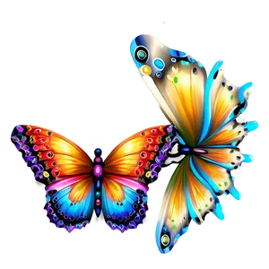 Shimmering 3d Butterfly Picture Png Eii PNG Image