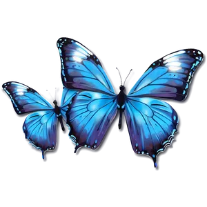 Shimmering Blue Butterflies Png Ily PNG Image