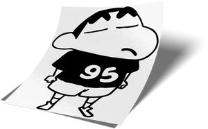 Shin Chan Blackand White Illustration PNG Image