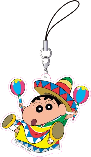 Shin Chan Fiesta Keychain PNG Image