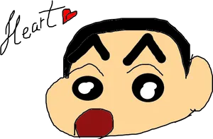 Shin Chan Surprised Face Art PNG Image