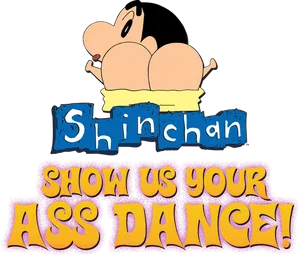 Shinchan Ass Dance Graphic PNG Image